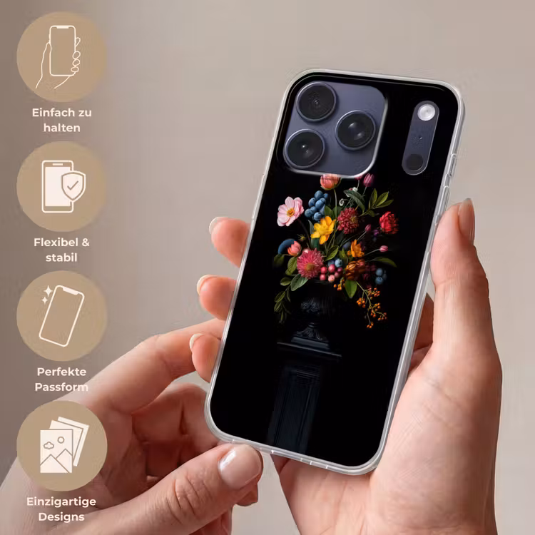 Bloemen - Vrolijk - Vaas Telefoonhoesje iPhone 17 Pro klein -sfeer3_DE