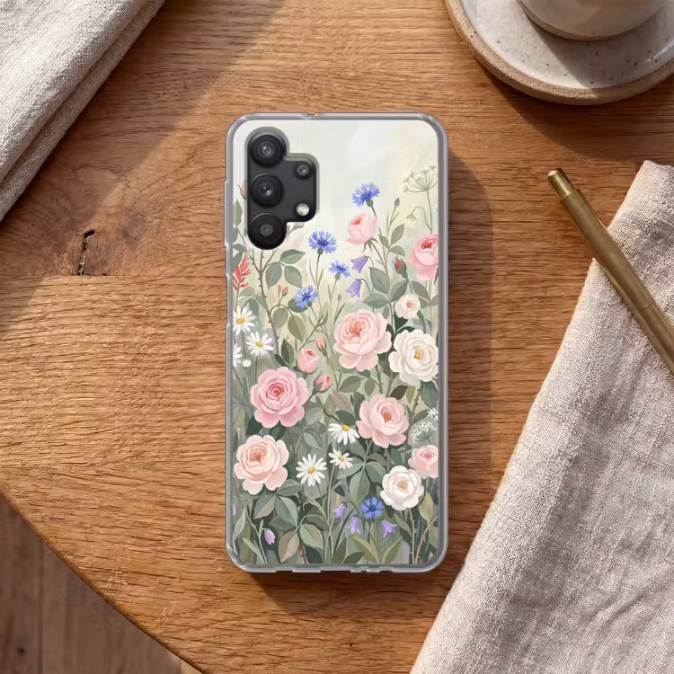 Bloemen - Tuin - Natuur - Kleurrijk Telefoonhoesje Samsung Galaxy A32 5G klein -sfeer1