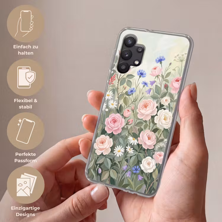 Bloemen - Tuin - Natuur - Kleurrijk Telefoonhoesje Samsung Galaxy A32 5G klein -sfeer3_DE