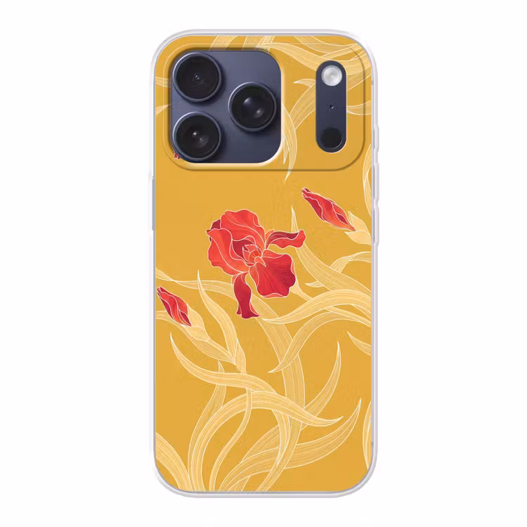 Handyhülle - Blumen – Illustration – Rot - Bloemen - Illustratie - Rood Telefoonhoesje iPhone 17 Pro klein