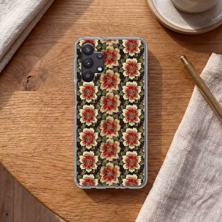 Bloemen - Klassiek - Patroon - Rood Telefoonhoesje Samsung Galaxy A32 5G klein 346 -sfeer1