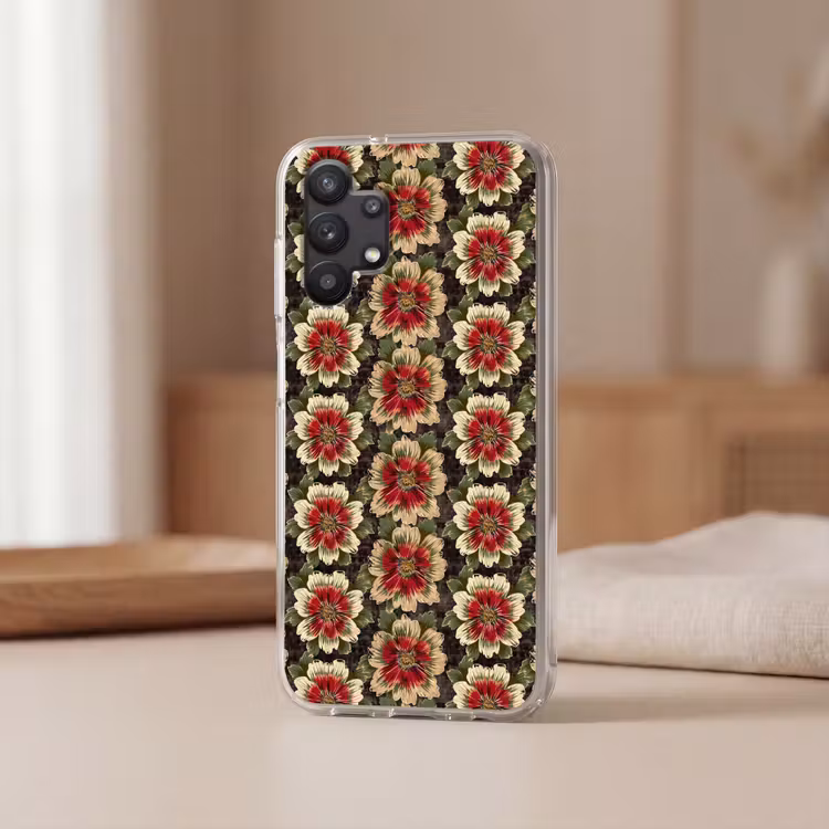 Bloemen - Klassiek - Patroon - Rood Telefoonhoesje Samsung Galaxy A32 5G klein 346 -sfeer2