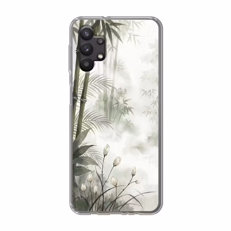 Bloemen - Knop - Tuin - Illustratie - Wit Telefoonhoesje Samsung Galaxy A32 5G klein -3d