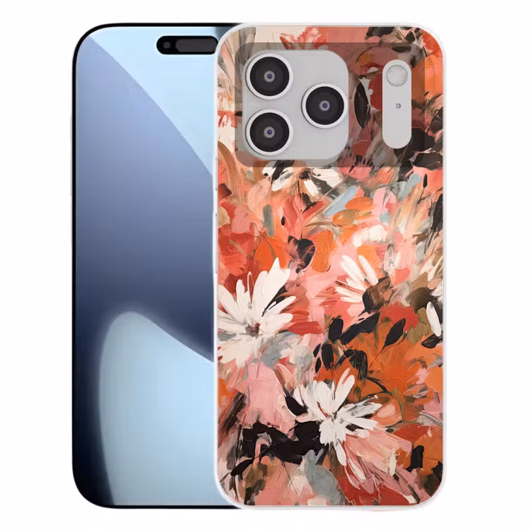 Bloemen - Kunst - Abstract - Verf Telefoonhoesje iPhone 17 Pro klein -3d