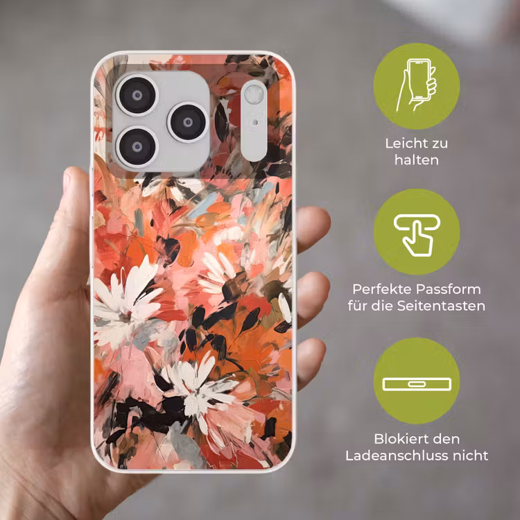 Bloemen - Kunst - Abstract - Verf Telefoonhoesje iPhone 17 Pro klein -sfeer3_DE