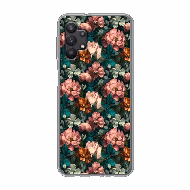 Bloemen - Schilderachtig - Patroon - Roze Telefoonhoesje Samsung Galaxy A32 5G klein 346 -3d