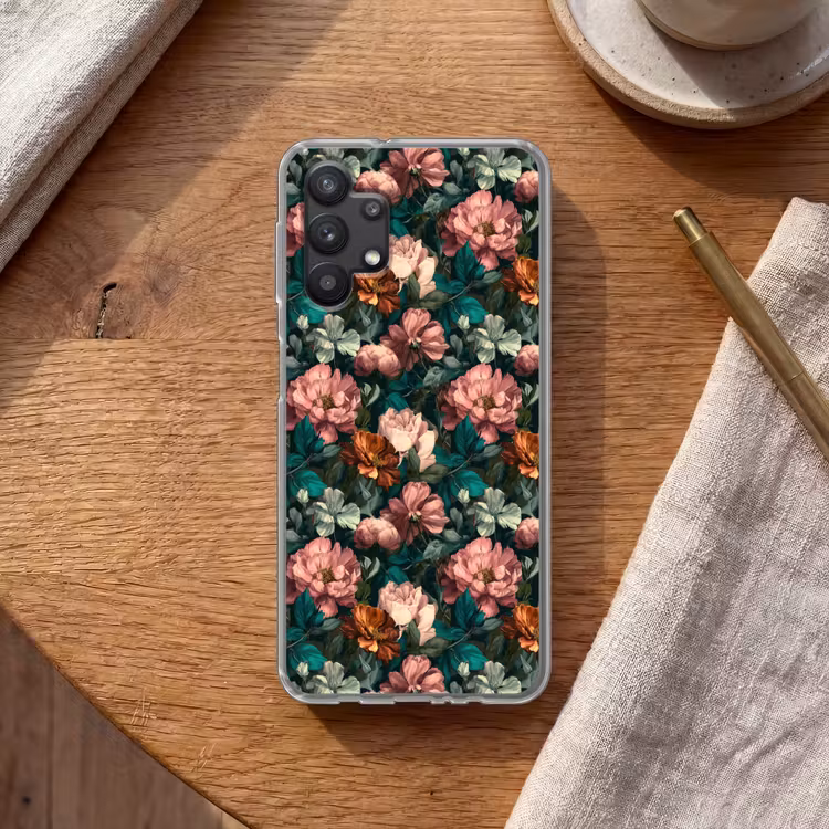 Bloemen - Schilderachtig - Patroon - Roze Telefoonhoesje Samsung Galaxy A32 5G klein 346 -sfeer1