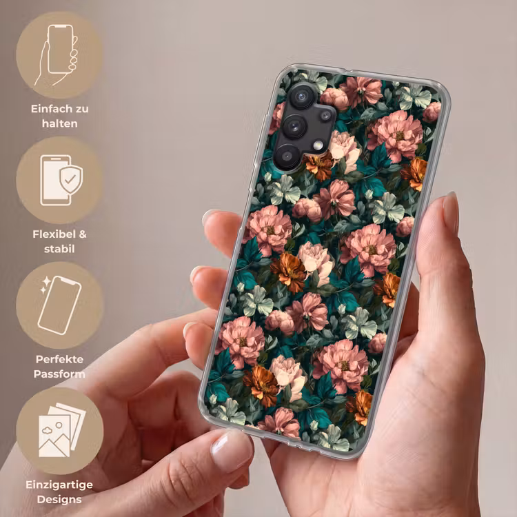 Bloemen - Schilderachtig - Patroon - Roze Telefoonhoesje Samsung Galaxy A32 5G klein 346 -sfeer3_DE