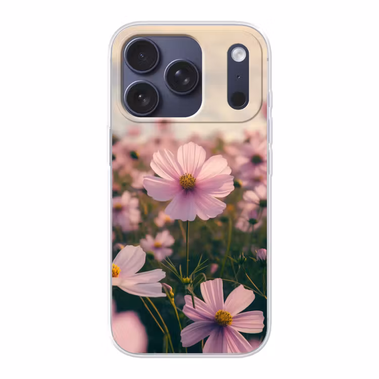 Bloemen - Paars - Wazig Telefoonhoesje iPhone 17 Pro klein -3d