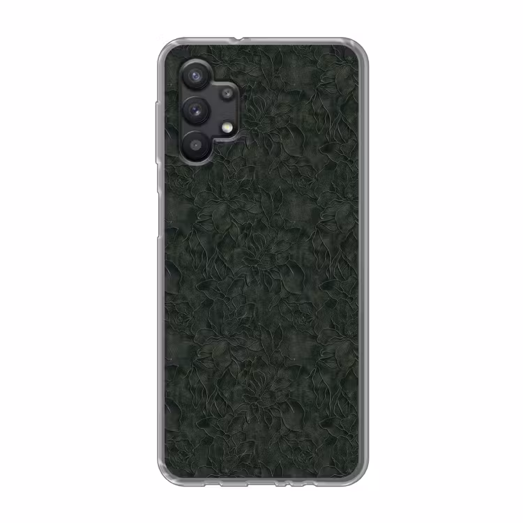 Bloemen - Lijnen - Groen Telefoonhoesje Samsung Galaxy A32 5G klein 346 -3d