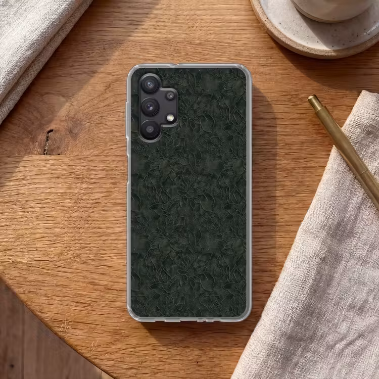 Bloemen - Lijnen - Groen Telefoonhoesje Samsung Galaxy A32 5G klein 346 -sfeer1