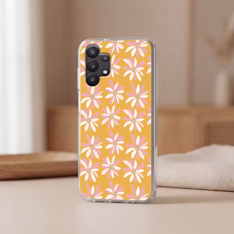 Bloemen - Modern - Geel Telefoonhoesje Samsung Galaxy A32 5G klein 346 -sfeer2