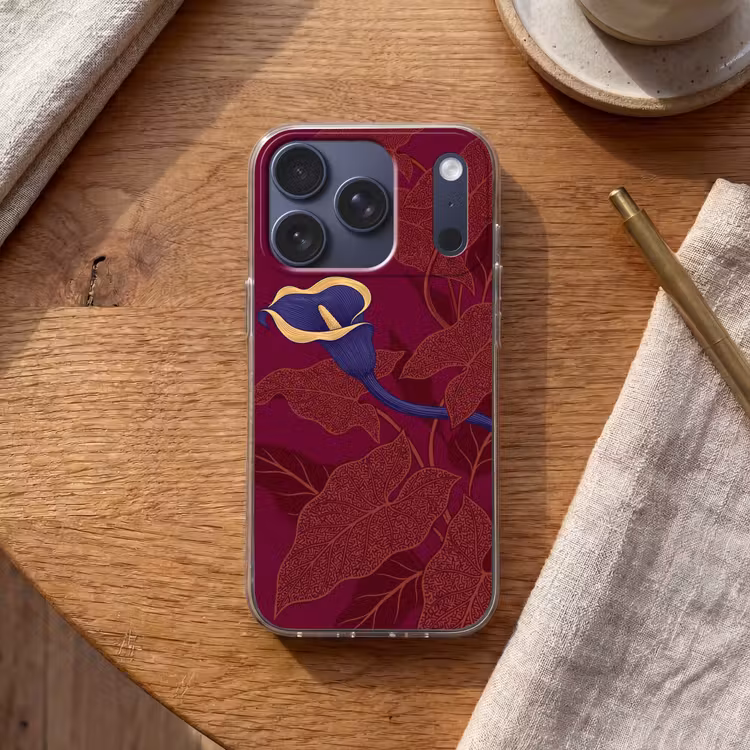 Handyhülle - Blumen – Modern – Lila - Bloemen - Modern - Paars Telefoonhoesje iPhone 17 Pro klein