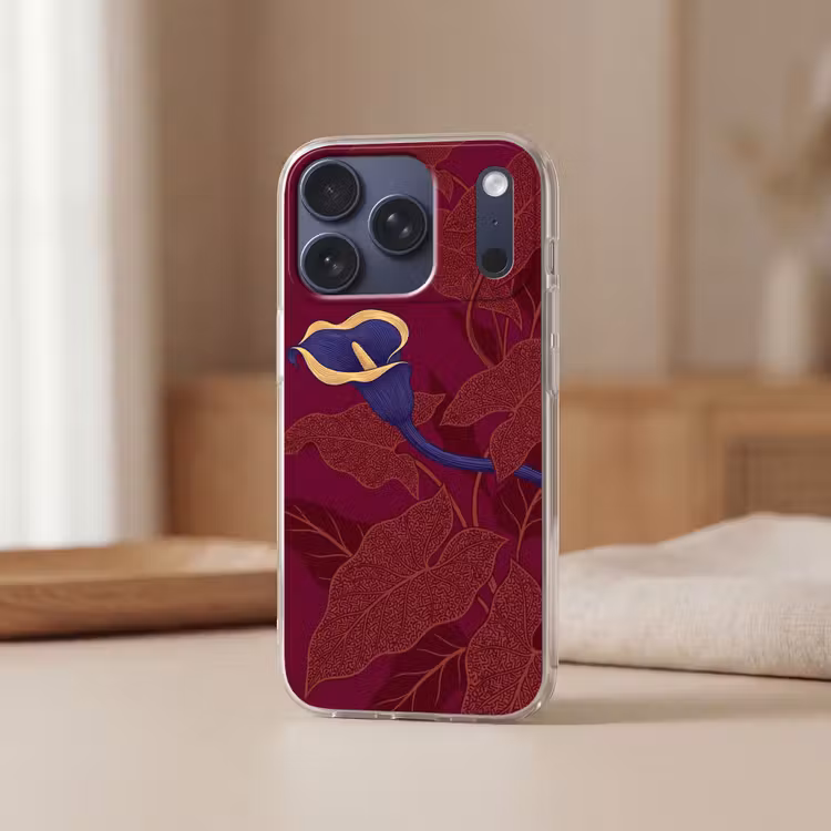 Handyhülle - Blumen – Modern – Lila - Bloemen - Modern - Paars Telefoonhoesje iPhone 17 Pro klein