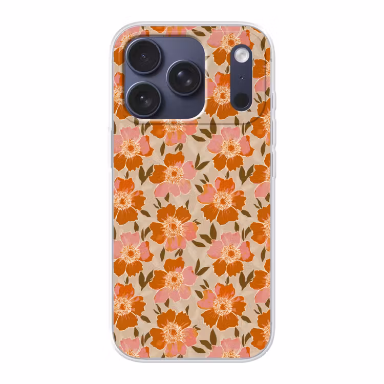 Bloemen - Motief - Retro Telefoonhoesje iPhone 17 Pro klein 878 -3d
