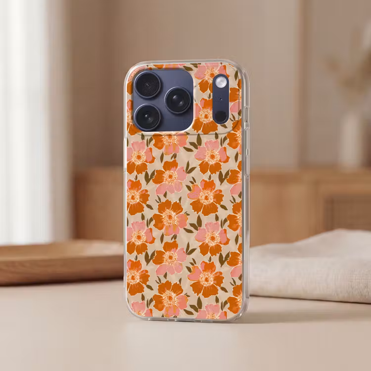 Bloemen - Motief - Retro Telefoonhoesje iPhone 17 Pro klein 878 -sfeer2