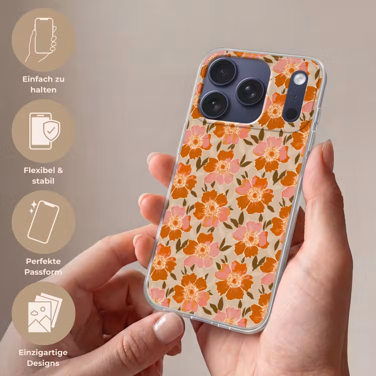 Bloemen - Motief - Retro Telefoonhoesje iPhone 17 Pro klein 878 -sfeer3_DE