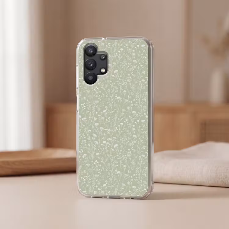 Bloemen - Patroon - Groen Telefoonhoesje Samsung Galaxy A32 5G klein 346 -sfeer2