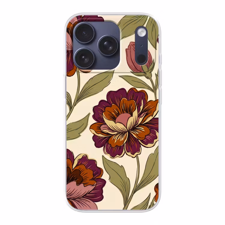 Bloemen - Patroon - Natuur - Modern - Paars Telefoonhoesje iPhone 17 Pro klein -3d