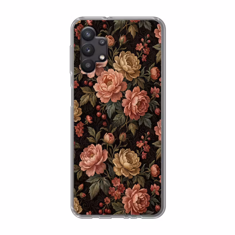 Bloemen - Patroon - Natuur - Vintage - Roze Telefoonhoesje Samsung Galaxy A32 5G klein -3d