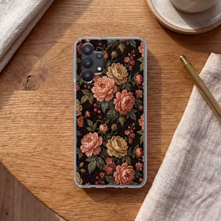 Bloemen - Patroon - Natuur - Vintage - Roze Telefoonhoesje Samsung Galaxy A32 5G klein -sfeer1