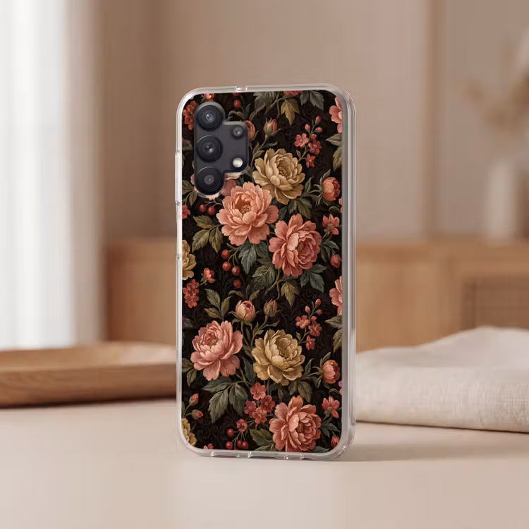 Bloemen - Patroon - Natuur - Vintage - Roze Telefoonhoesje Samsung Galaxy A32 5G klein -sfeer2