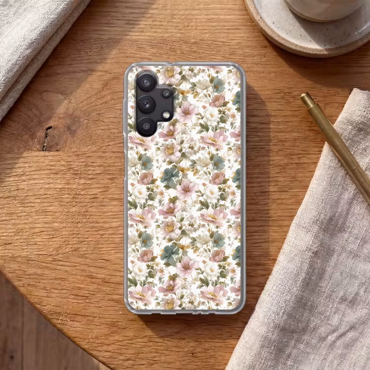 Bloemen - Patroon - Pastel Telefoonhoesje Samsung Galaxy A32 5G klein 346 -sfeer1