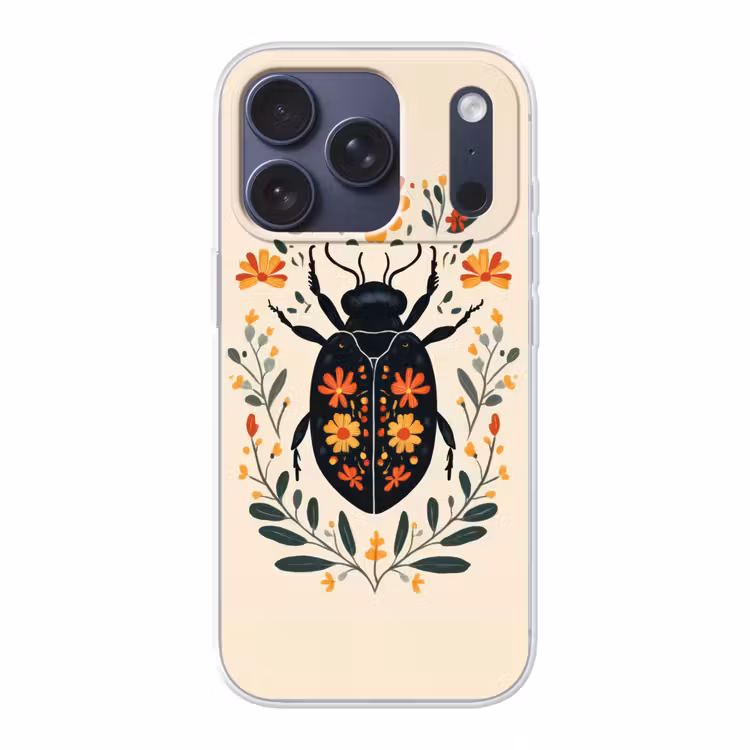 Bloemen - Oranje - Planten - Sierlijk Telefoonhoesje iPhone 17 Pro klein -3d