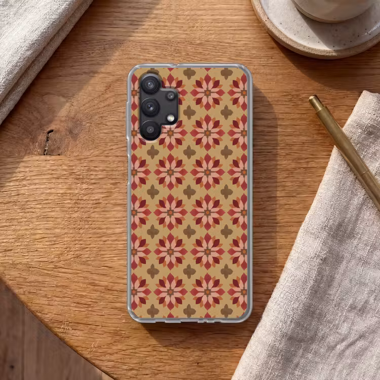 Bloemen - Retro - Groen Telefoonhoesje Samsung Galaxy A32 5G klein 346 -sfeer1