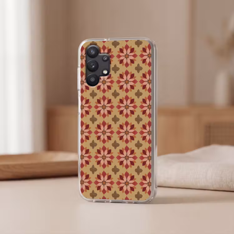 Bloemen - Retro - Groen Telefoonhoesje Samsung Galaxy A32 5G klein 346 -sfeer2