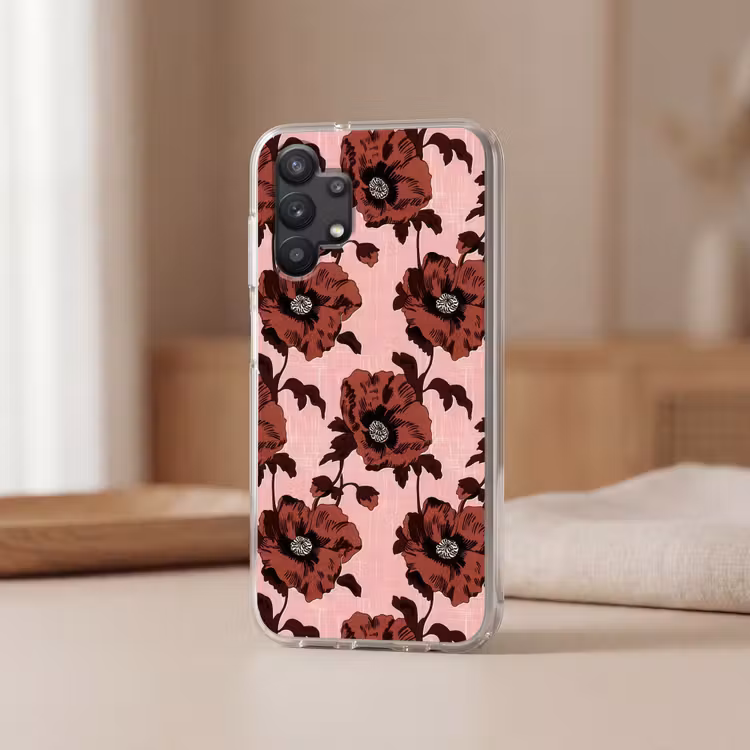 Bloemen - Retro - Rood Telefoonhoesje Samsung Galaxy A32 5G klein 346 -sfeer2