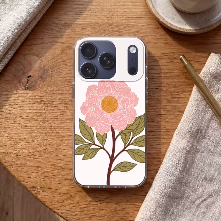Handyhülle - Blumen – Rosa – Illustration - Bloemen - Roze - Illustratie Telefoonhoesje iPhone 17 Pro klein