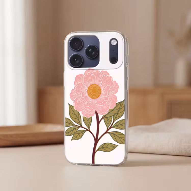 Handyhülle - Blumen – Rosa – Illustration - Bloemen - Roze - Illustratie Telefoonhoesje iPhone 17 Pro klein