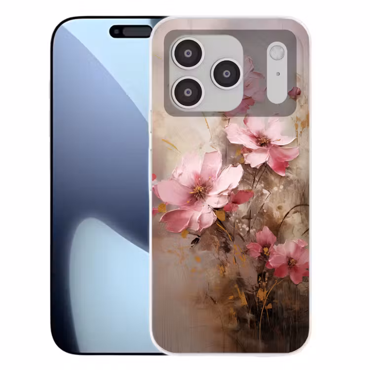 Bloemen - Roze - Kunst - Watercolor Telefoonhoesje iPhone 17 Pro klein -3d