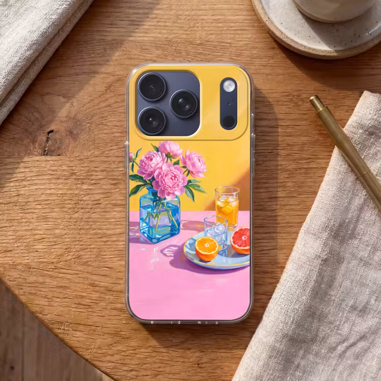 Handyhülle - Blumen – Rosa – Modern - Bloemen - Roze - Modern Telefoonhoesje iPhone 17 Pro klein