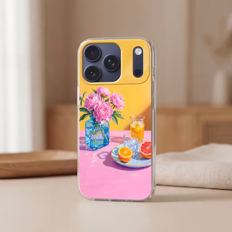 Handyhülle - Blumen – Rosa – Modern - Bloemen - Roze - Modern Telefoonhoesje iPhone 17 Pro klein