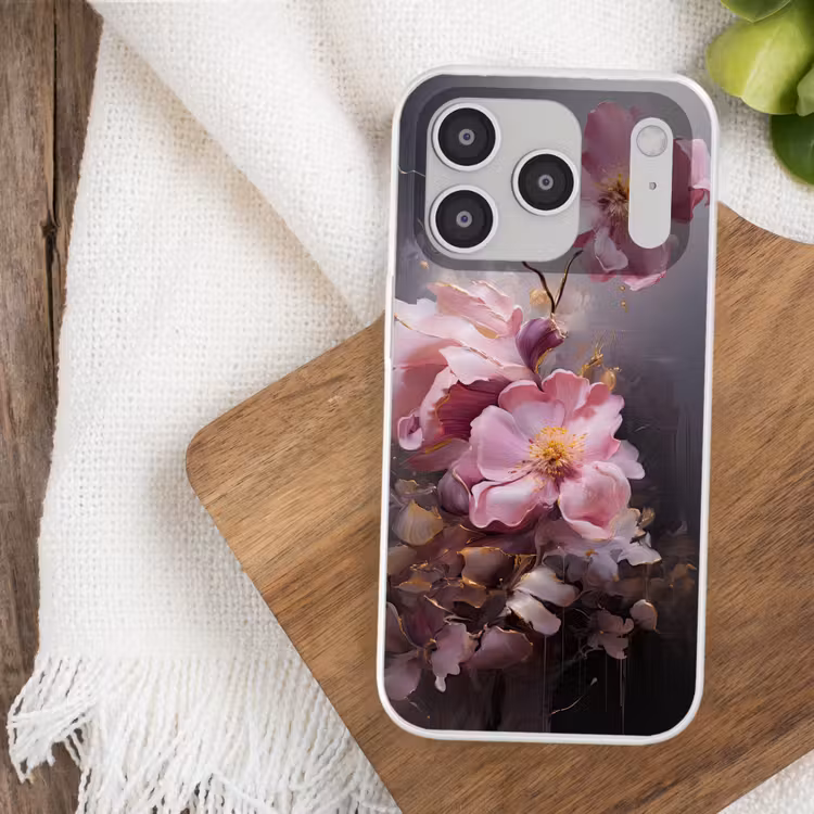 Bloemen - Roze - Stilleven - Kunst Telefoonhoesje iPhone 17 Pro klein -sfeer1