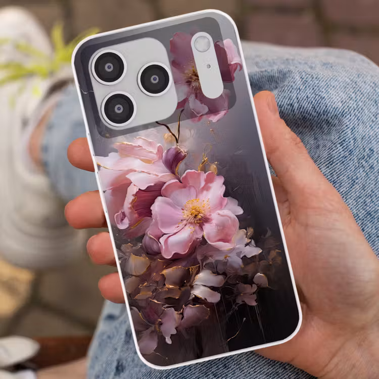 Bloemen - Roze - Stilleven - Kunst Telefoonhoesje iPhone 17 Pro klein -sfeer2