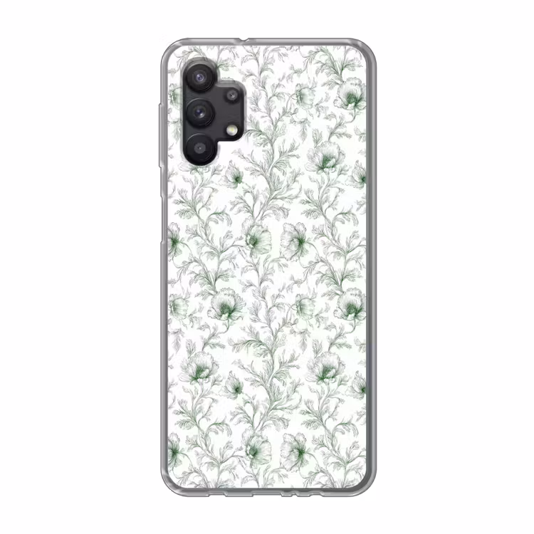 Bloemen - Getekend - Groen Telefoonhoesje Samsung Galaxy A32 5G klein 346 -3d