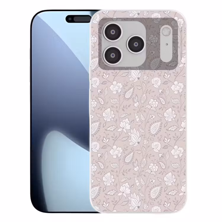 Bloemen - Getekend - Lavendel Telefoonhoesje iPhone 17 Pro klein 878 -3d