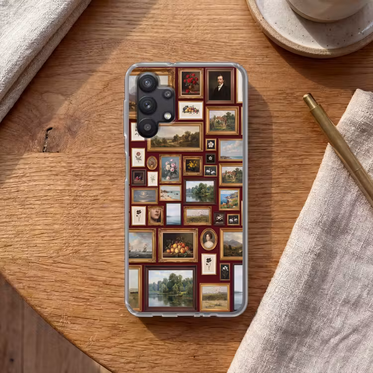 Bloemen - Vaas - Klassiek - Kunst - Rood Telefoonhoesje Samsung Galaxy A32 5G klein -sfeer1