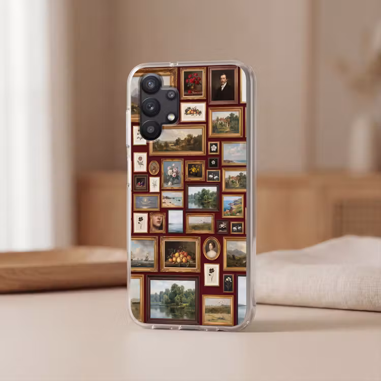 Bloemen - Vaas - Klassiek - Kunst - Rood Telefoonhoesje Samsung Galaxy A32 5G klein -sfeer2