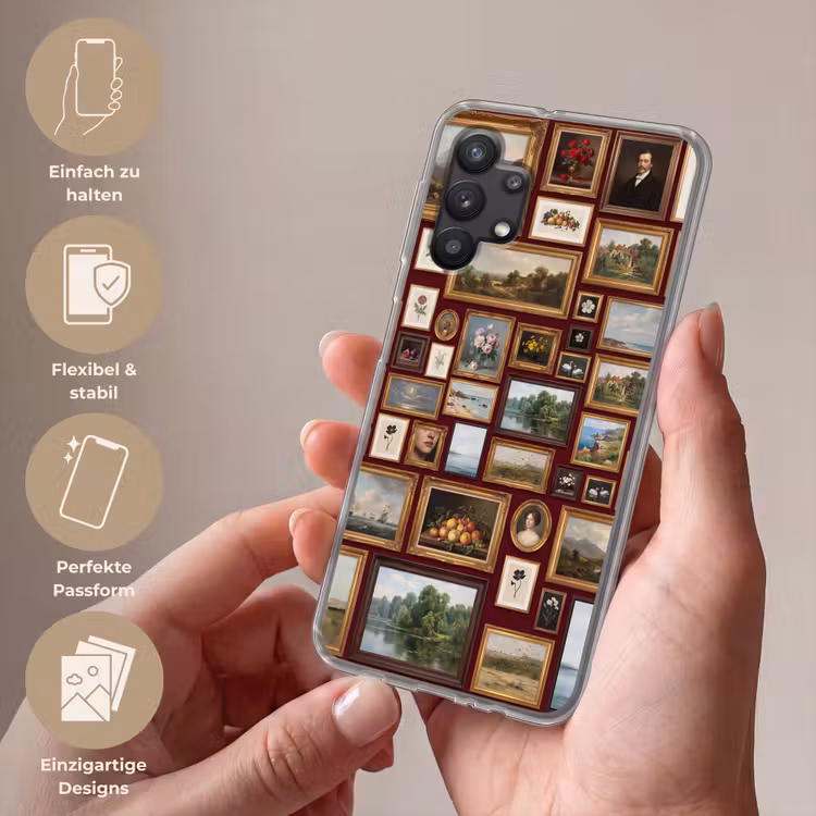 Bloemen - Vaas - Klassiek - Kunst - Rood Telefoonhoesje Samsung Galaxy A32 5G klein -sfeer3_DE