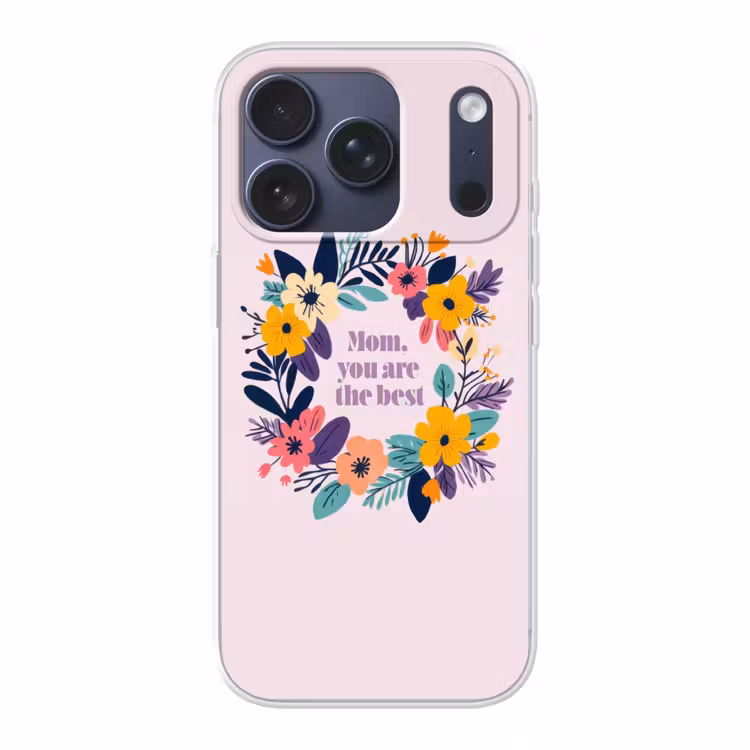 Bloemenkrans - Kleurrijk - Moeder Telefoonhoesje iPhone 17 Pro klein -3d