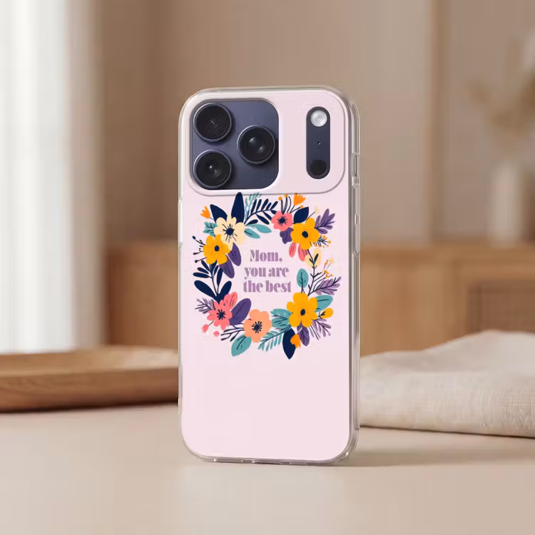 Bloemenkrans - Kleurrijk - Moeder Telefoonhoesje iPhone 17 Pro klein -sfeer2