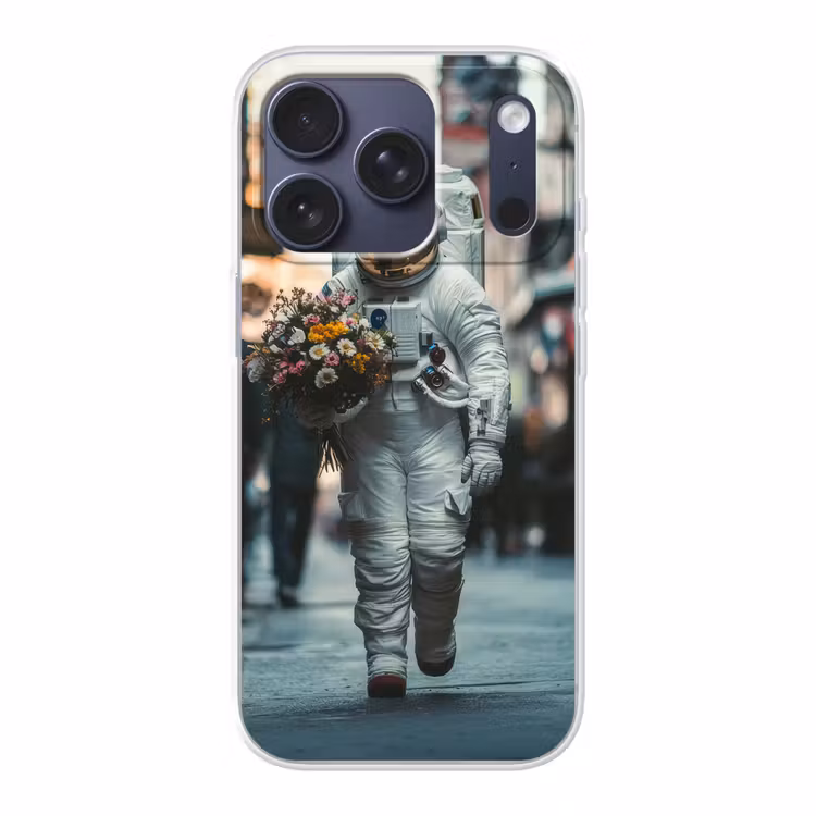Boeket - Bloemen - Kleurrijk - Astronaut Telefoonhoesje iPhone 17 Pro klein -3d