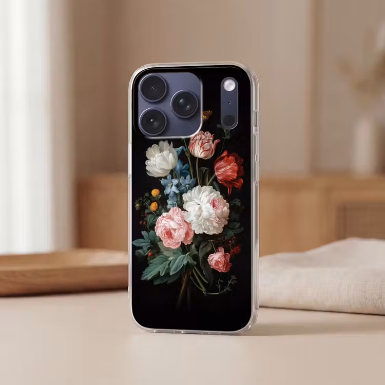 Boeket - Kleurrijk - Klassiek Telefoonhoesje iPhone 17 Pro klein -sfeer2