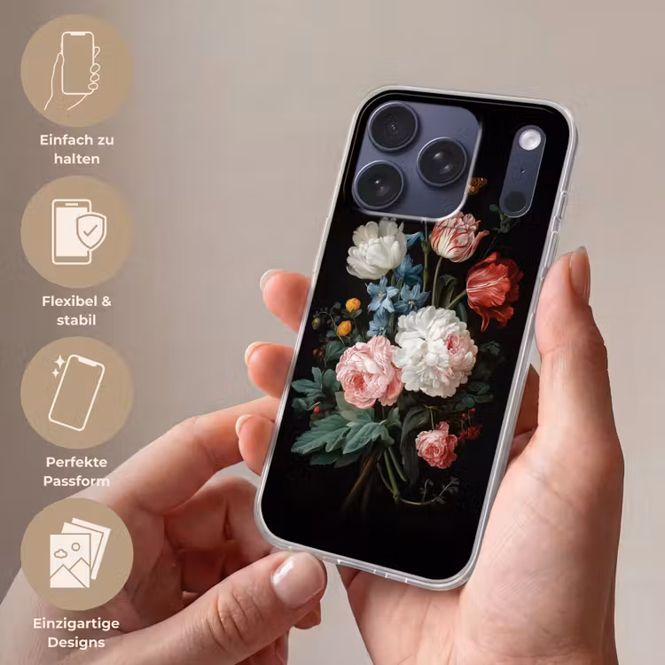 Boeket - Kleurrijk - Klassiek Telefoonhoesje iPhone 17 Pro klein -sfeer3_DE