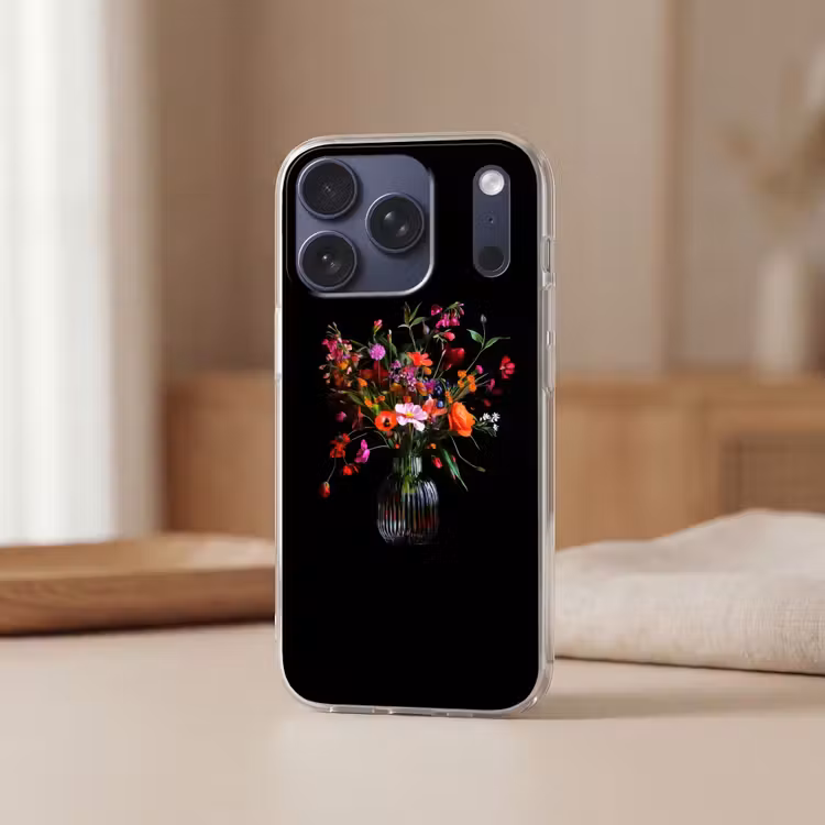 Boeket - Veldbloemen - Vaas Telefoonhoesje iPhone 17 Pro klein -sfeer2