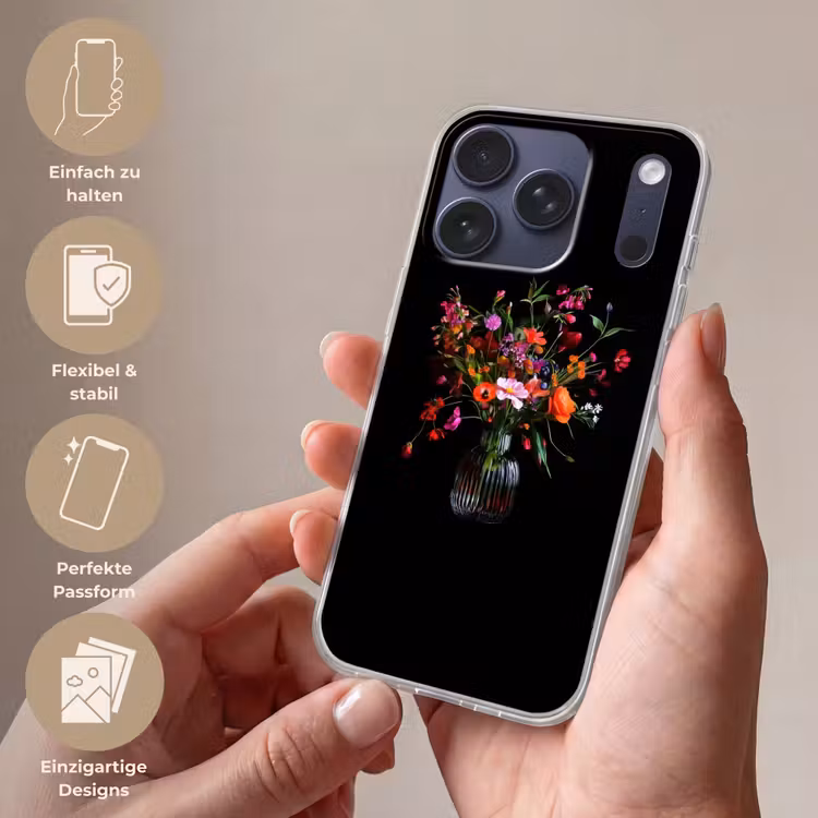Boeket - Veldbloemen - Vaas Telefoonhoesje iPhone 17 Pro klein -sfeer3_DE